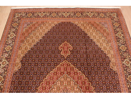 Persian carpet Taabriz Mahi with silk 299x204 cm Black