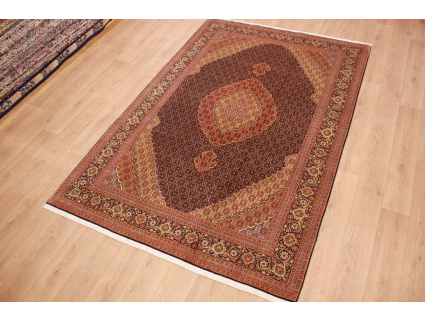 Persian carpet Taabriz Mahi with silk 299x204 cm Black