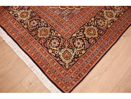 Persian carpet Taabriz Mahi with silk 299x204 cm Black