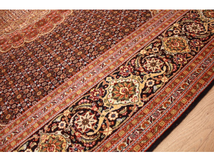 Persian carpet Taabriz Mahi with silk 299x204 cm Black