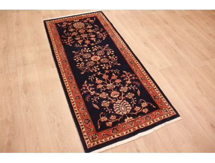 Persian carpet Sarough Runner Wool 194x87 cm Dark blue