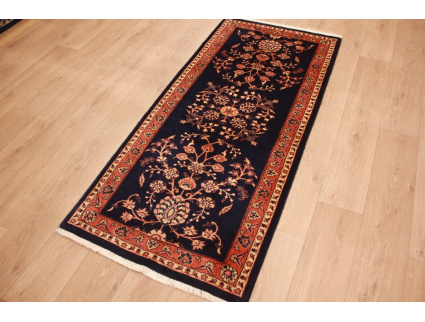 Persian carpet Sarough Runner Wool 194x87 cm Dark blue