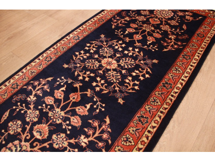 Persian carpet Sarough Runner Wool 194x87 cm Dark blue