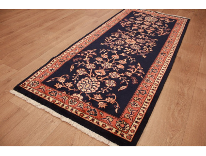 Persian carpet Sarough Runner Wool 194x87 cm Dark blue