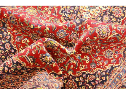 Persian carpet Kashan virgin wool 349x242 Red