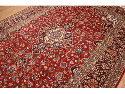 Persian carpet Kashan virgin wool 335x228 Red