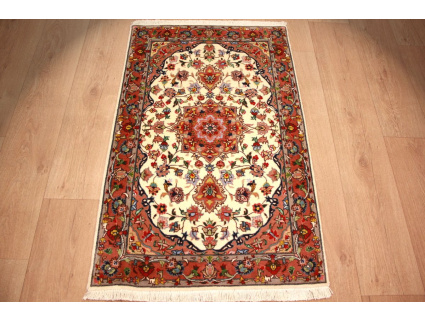 Persian carpet  Tabriz with silk 112x71 cm Beige