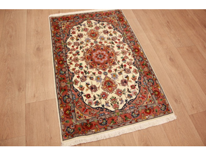 Perser Teppich  Täbriz mit Seide 112x71 cm Beige