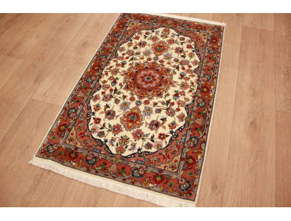 Persian carpet  Tabriz with silk 112x71 cm Beige