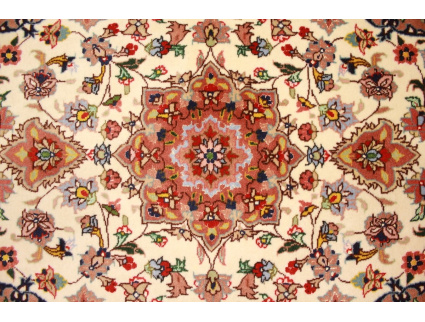 Persian carpet  Tabriz with silk 112x71 cm Beige