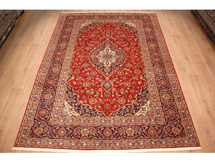 Persian carpet Kashan virgin wool 343x241 Red