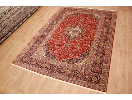 Persian carpet Kashan virgin wool 343x241 Red