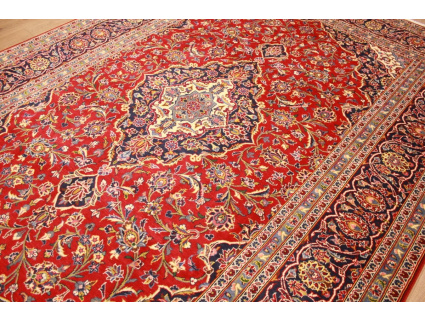 Persian carpet Kashan virgin wool 343x241 Red