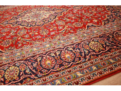 Persian carpet Kashan virgin wool 343x241 Red