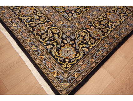 Persian carpet Kashan pure wool 323x228 cm Blue