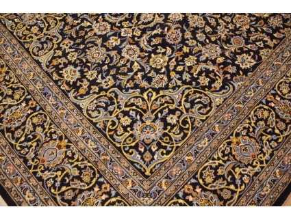 Persian carpet Kashan pure wool 323x228 cm Blue