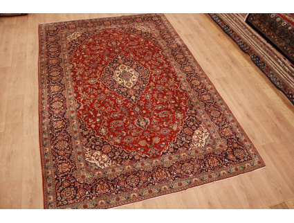 Persian carpet Kashan virgin wool 346x231 Red