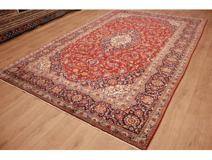 Persian carpet Kashan virgin wool 346x231 Red