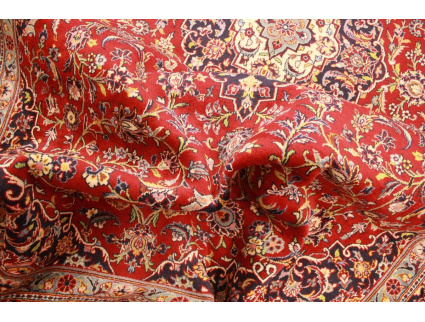 Persian carpet Kashan virgin wool 346x231 Red