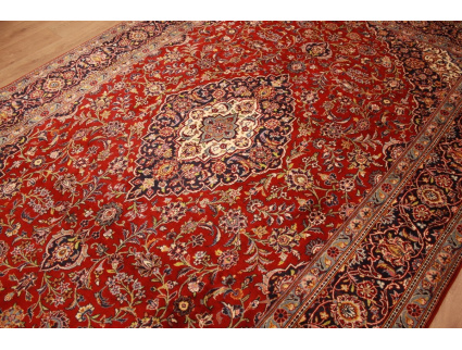 Persian carpet Kashan virgin wool 346x231 Red