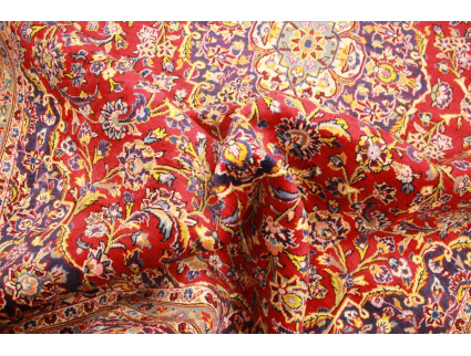 Persian carpet Kashan virgin wool 335x242 Red