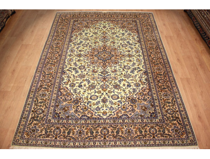 Persian carpet "Kashan" pure wool 337x245 cm Beige