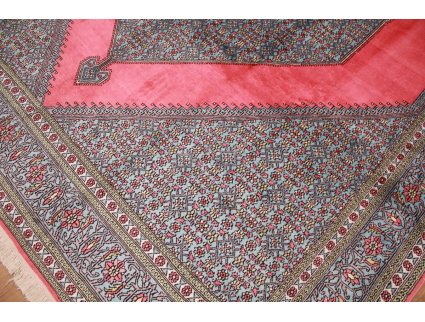 Kashmir silk carpet oriental rug  326x245 cm Pink