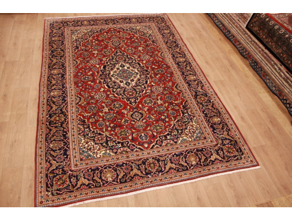 Persian carpet Kashan virgin wool 354x240 Red