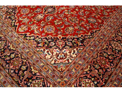 Persian carpet Kashan virgin wool 330x236 Red