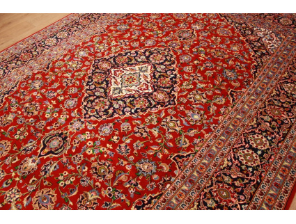 Persian carpet Kashan virgin wool 330x236 Red