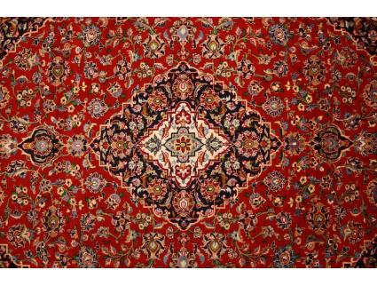 Persian carpet Kashan virgin wool 330x236 Red