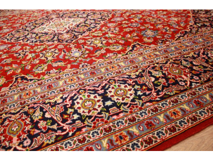 Persian carpet Kashan virgin wool 330x236 Red