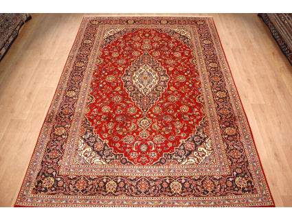 Persian carpet Kashan virgin wool 355x245 Red