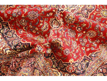 Persian carpet Kashan virgin wool 355x245 Red