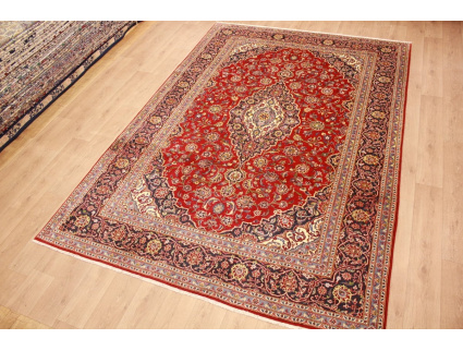 Persian carpet Kashan virgin wool 355x245 Red