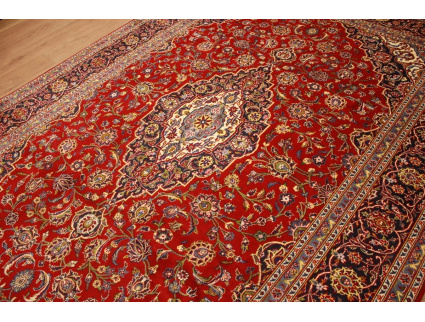 Persian carpet Kashan virgin wool 355x245 Red