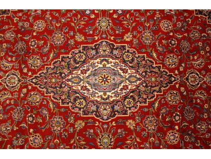 Persian carpet Kashan virgin wool 355x245 Red