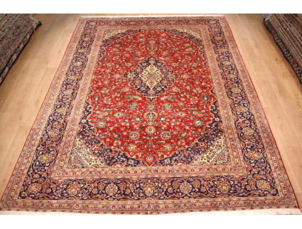 Persian carpet Kashan pure wool 395x295 cm Red