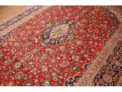 Persian carpet Kashan pure wool 395x295 cm Red