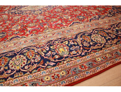 Persian carpet Kashan pure wool 395x295 cm Red