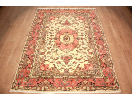 Persian carpet Tabriz with silk 270x195 cm Beige