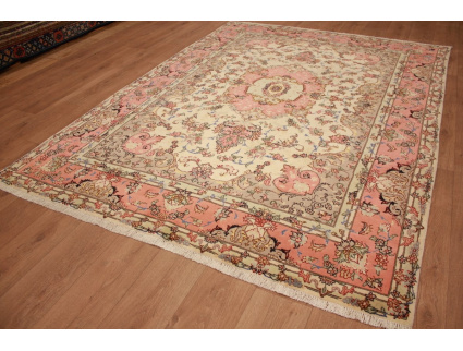 Persian carpet Tabriz with silk 270x195 cm Beige