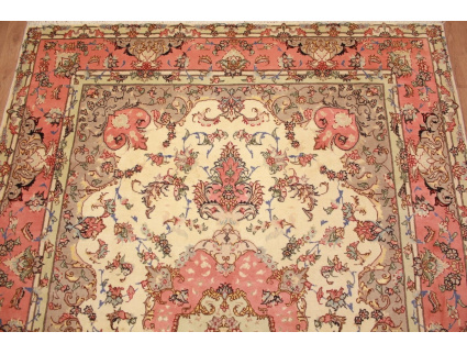 Persian carpet Tabriz with silk 270x195 cm Beige