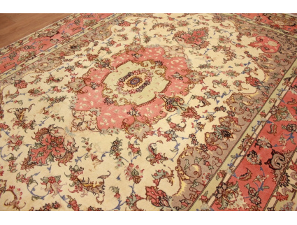 Persian carpet Tabriz with silk 270x195 cm Beige