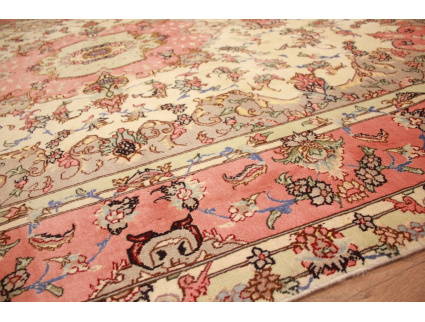 Persian carpet Tabriz with silk 270x195 cm Beige