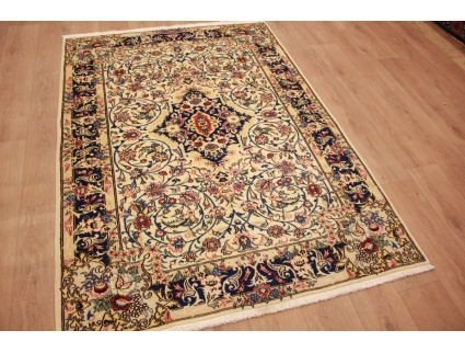 Persian carpet Ghom virgin wool with silk 195x148 cm Beige