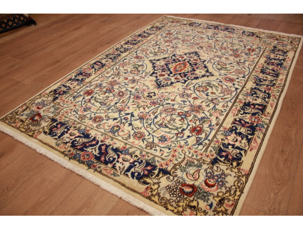 Persian carpet Ghom virgin wool with silk 195x148 cm Beige