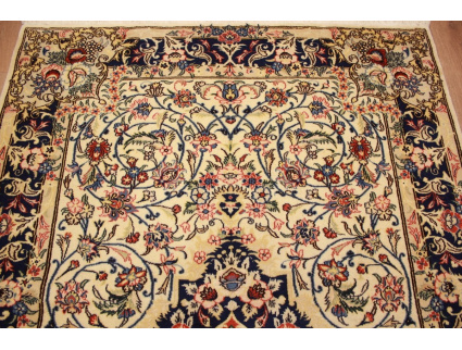 Persian carpet Ghom virgin wool with silk 195x148 cm Beige