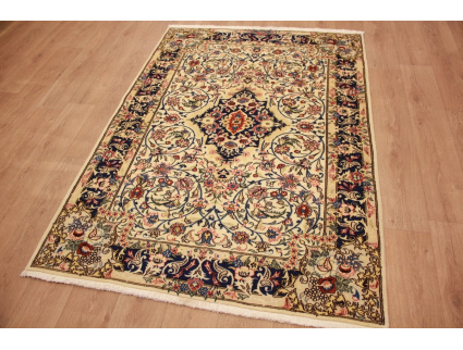 Persian carpet Ghom virgin wool with silk 195x148 cm Beige