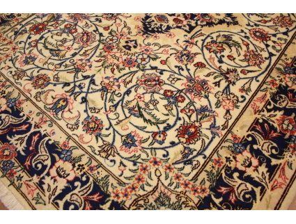 Persian carpet Ghom virgin wool with silk 195x148 cm Beige